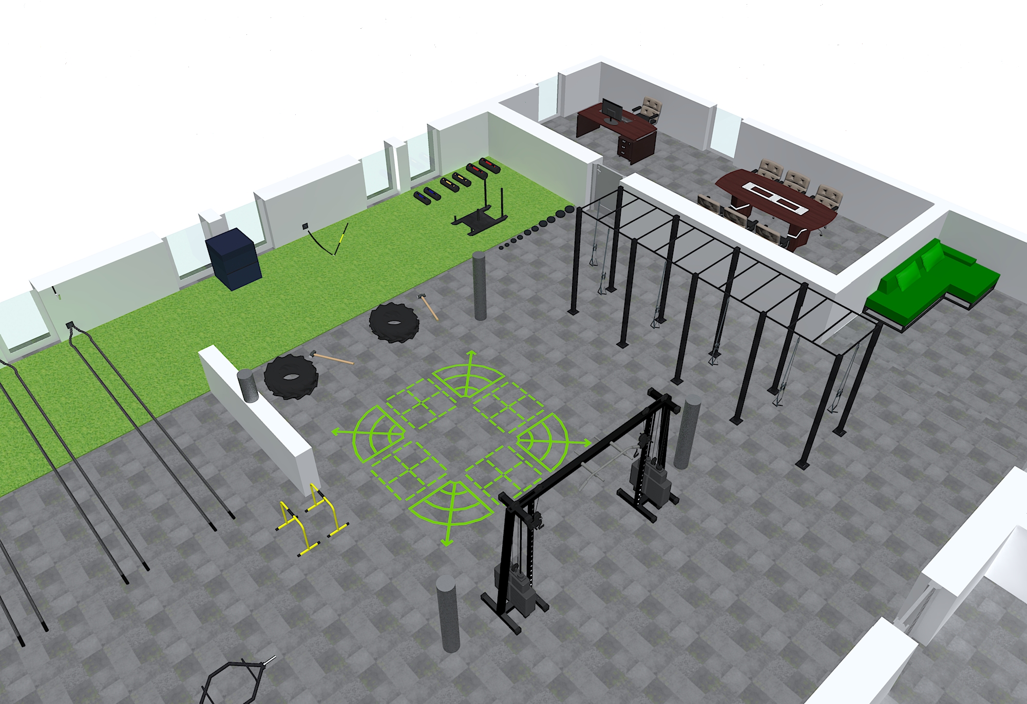 3D Trainingsraum-Planung