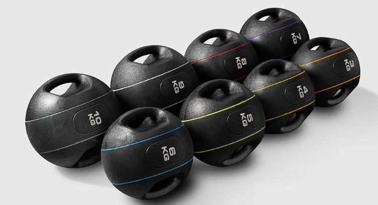 Xenios Fitness Rubber Med Ball mit Griffen