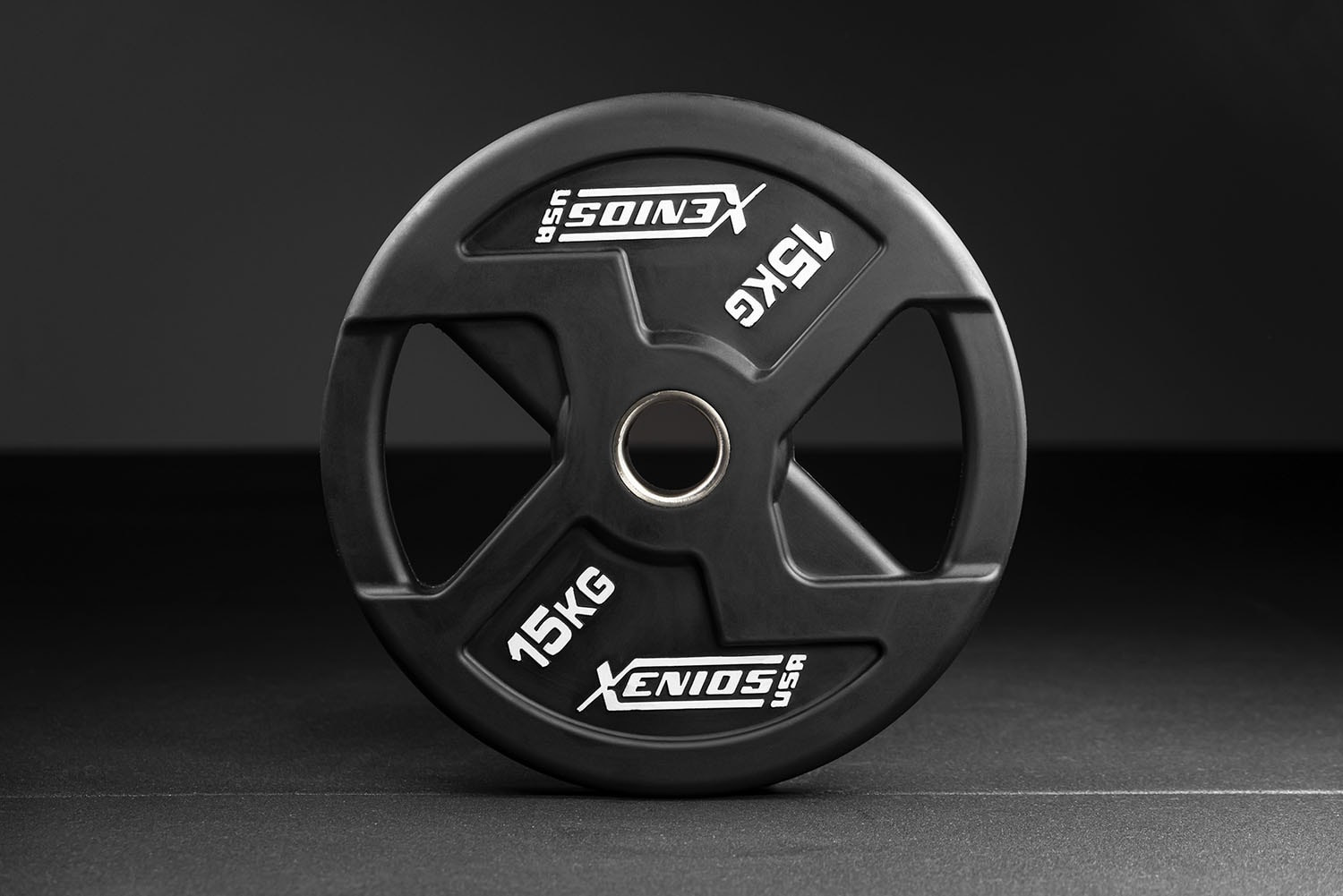 Xenios Black Rubber X-Grips Olympic Plate - weiße Aufschrift (SALE!)