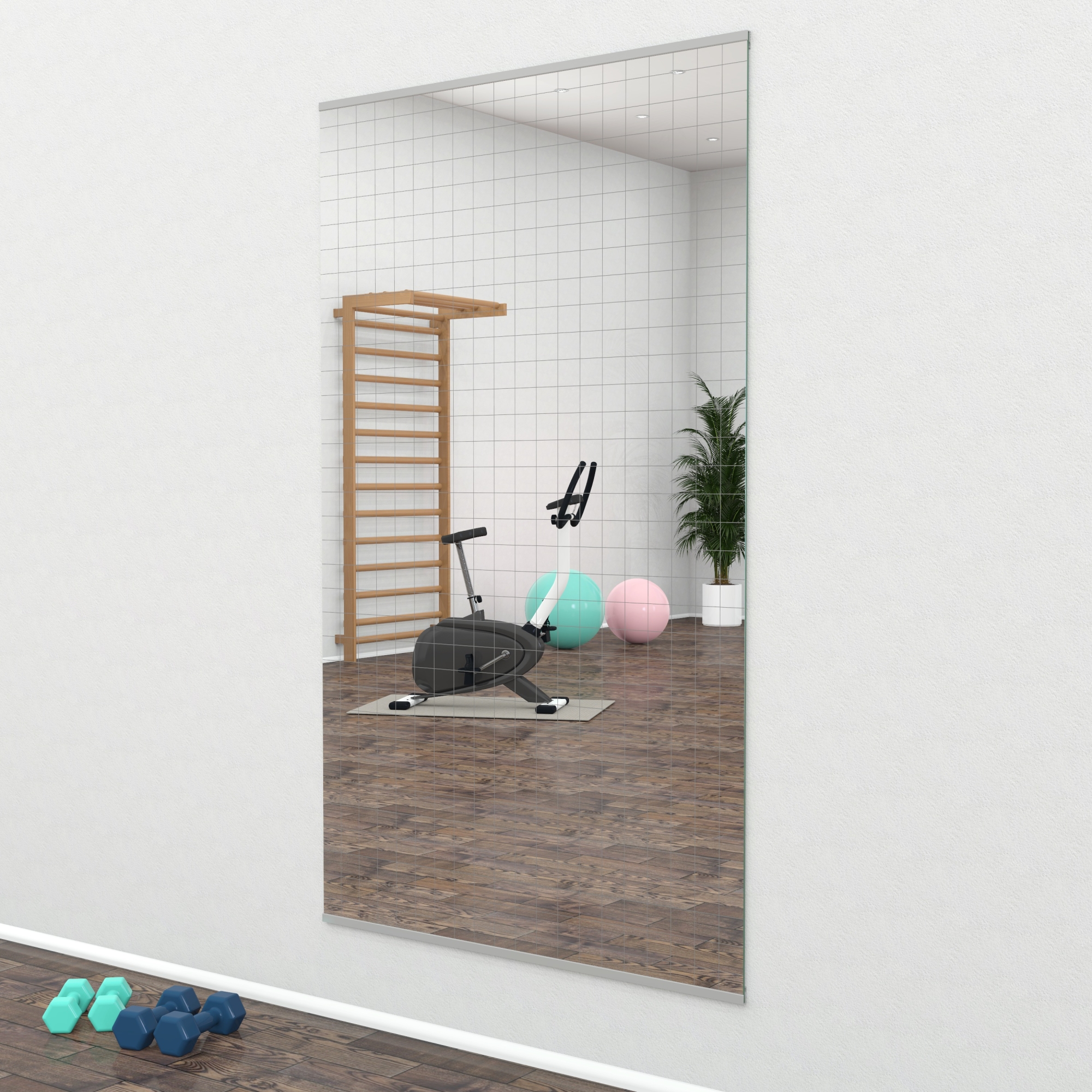 Sport-Wandspiegel mit Raster