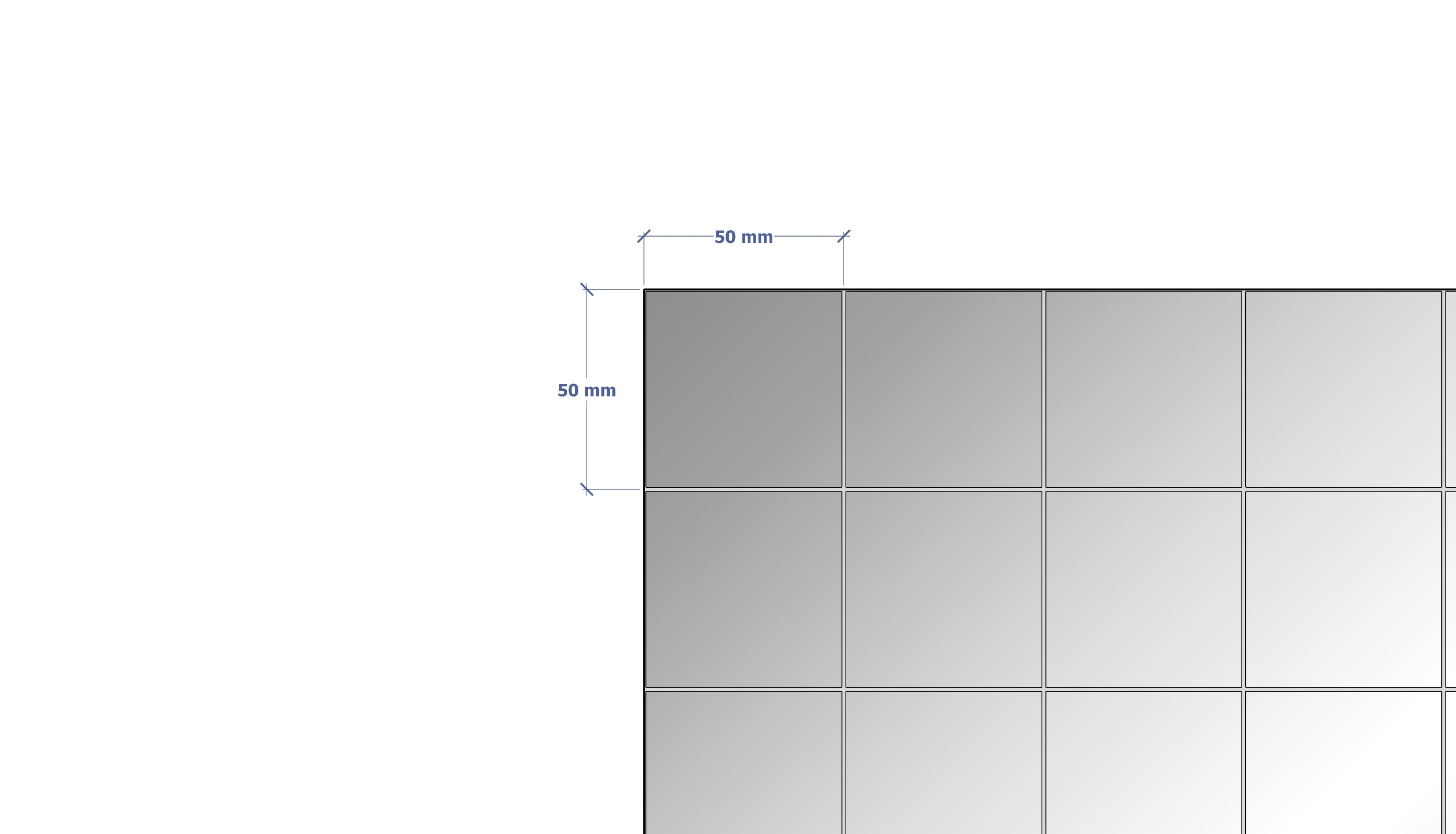 Sport-Wandspiegel mit Raster