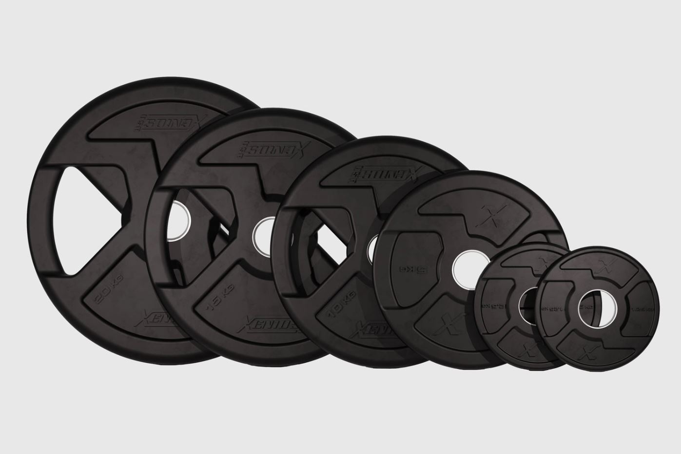 Xenios Black Rubber X-Grips Olympic Plate
