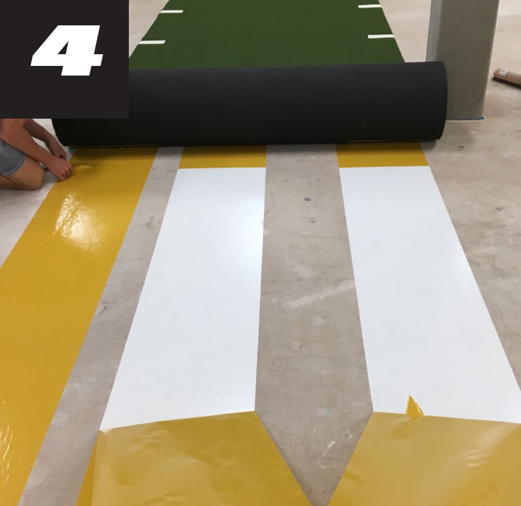 Kunstrasen Sprintbahn mit Nummerierung