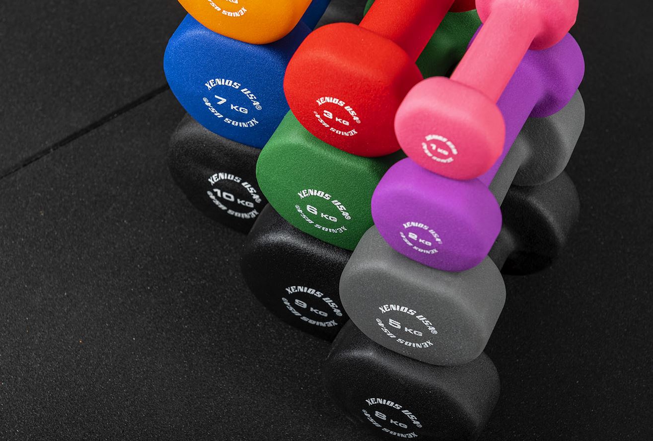 Xenios-Fitness-Hanteln-2-0-bei-pullsh7 Xenios Neopren Hantel Set 1-10 kg